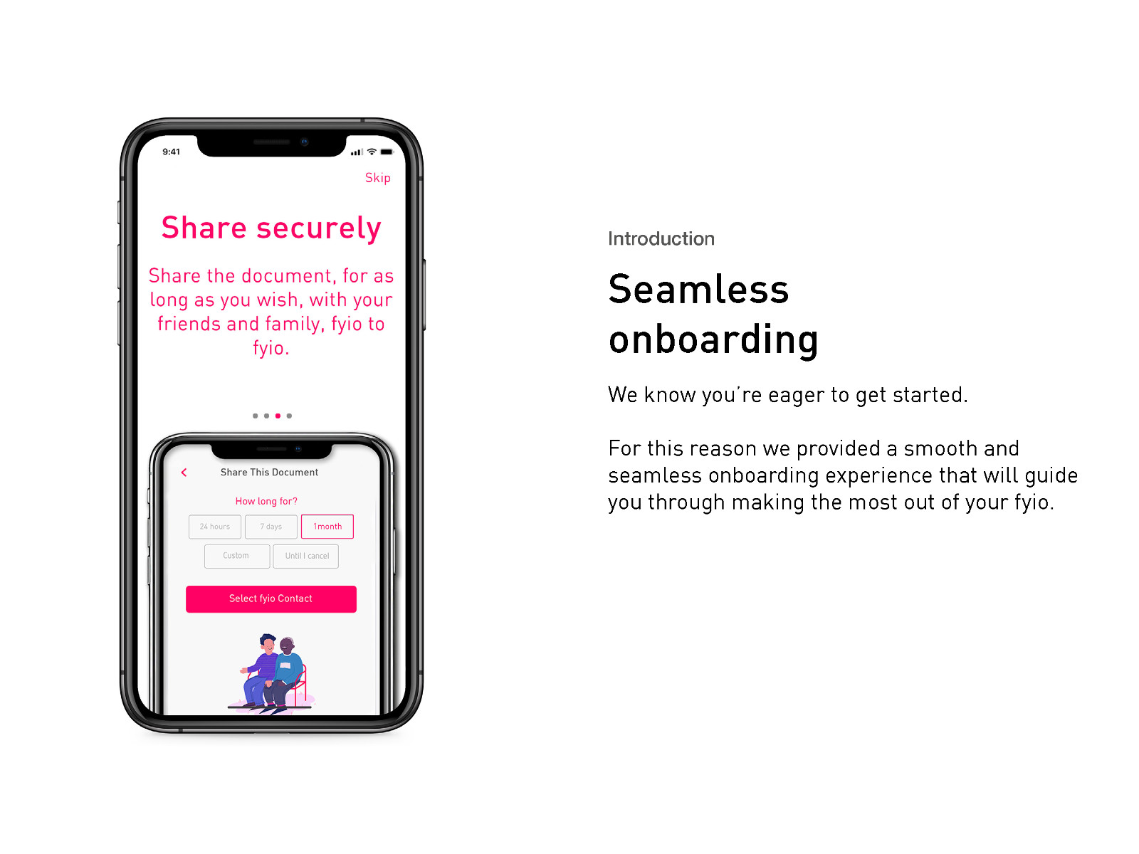 fyio seamless onboarding - secure document sharing screens