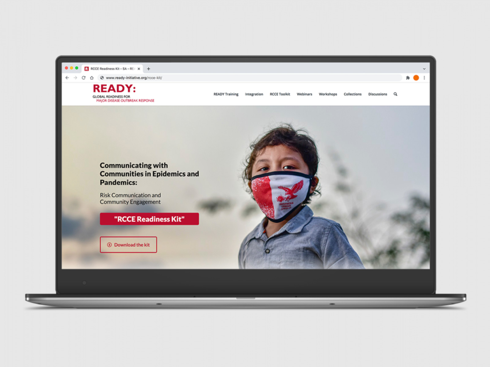 READY Initiative RCCE Readiness Kit website shown on a laptop