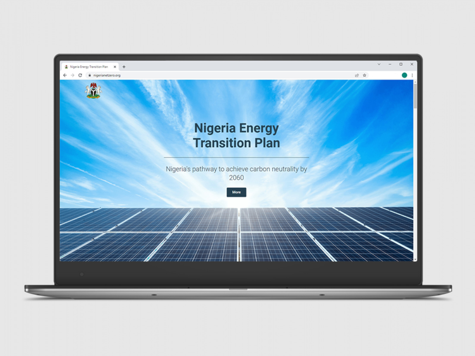 Nigeria Energy Transition Plan website homepage shown on a laptop